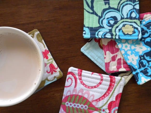 Sewing Projects to Make and Sell -How to Make Fabric Coasters - Easy Quilting Ideas - Things to Sew and Sell on Etsy - DIY Projects to Sell for Profit - DIY Home Decor Ideas to Sew