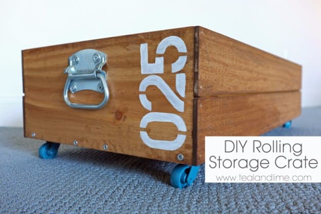  DIY Storage Ideas - DIY Rolling Storage Crate - Home Decor and Organizing Projects for The Bedroom, Bathroom, Living Room, Panty and Storage Projects - Tutorials and Step by Step Instructions for Do It Yourself Organization #diy