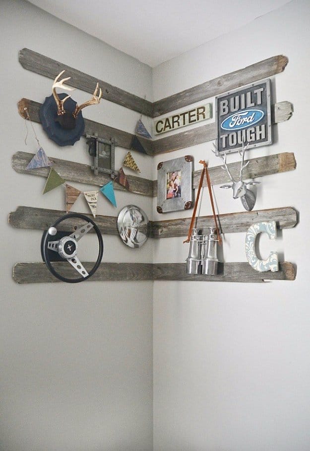 Brilliant DIY Decor Ideas for The Bedroom - DIY Rustic Barn Wood Corner Gallery Wall - Rustic and Vintage Decorating Projects for Bedroom Furniture, Bedding, Wall Art, Headboards, Rugs, Tables and Accessories. Tutorials and Step By Step Instructions 
