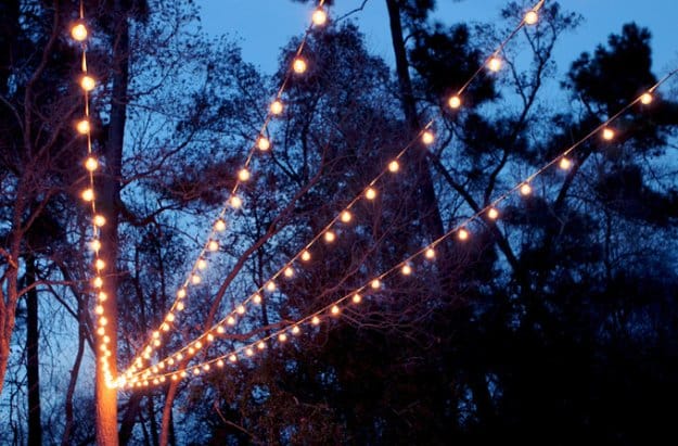 DIY Porch and Patio Ideas - DIY String Lights Canopy - Decor Projects and Furniture Tutorials You Can Build for the Outdoors -Swings, Bench, Cushions, Chairs, Daybeds and Pallet Signs