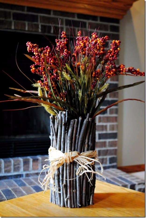 Brilliant DIY Decor Ideas for The Bedroom - DIY Twig Vase - Rustic and Vintage Decorating Projects for Bedroom Furniture, Bedding, Wall Art, Headboards, Rugs, Tables and Accessories. Tutorials and Step By Step Instructions 