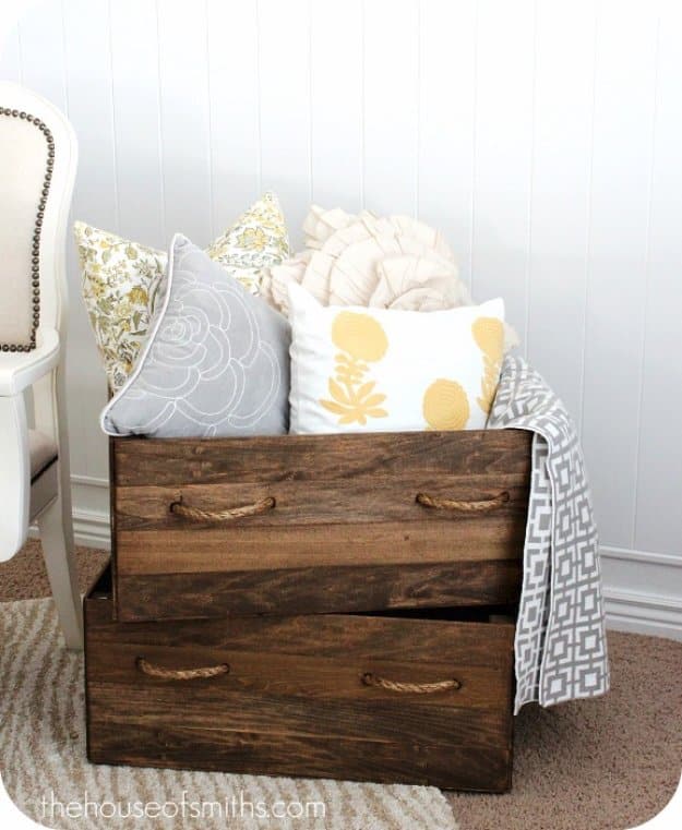 Brilliant DIY Decor Ideas for The Bedroom - DIY Vintage Crates - Rustic and Vintage Decorating Projects for Bedroom Furniture, Bedding, Wall Art, Headboards, Rugs, Tables and Accessories. Tutorials and Step By Step Instructions 