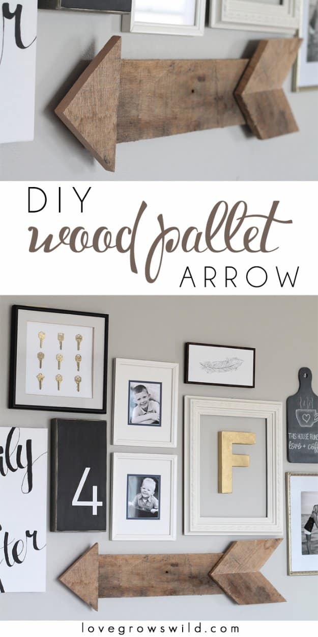  DIY Pallet sign Ideas - DIY Wood Pallet Arrow - Cool Homemade Wall Art Ideas and Pallet Signs for Bedroom, Living Room, Patio and Porch. Creative Rustic Decor Ideas on A Budget 