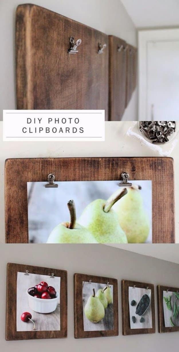 Brilliant DIY Decor Ideas for The Bedroom - DIY photo Clipboards - Rustic and Vintage Decorating Projects for Bedroom Furniture, Bedding, Wall Art, Headboards, Rugs, Tables and Accessories. Tutorials and Step By Step Instructions 