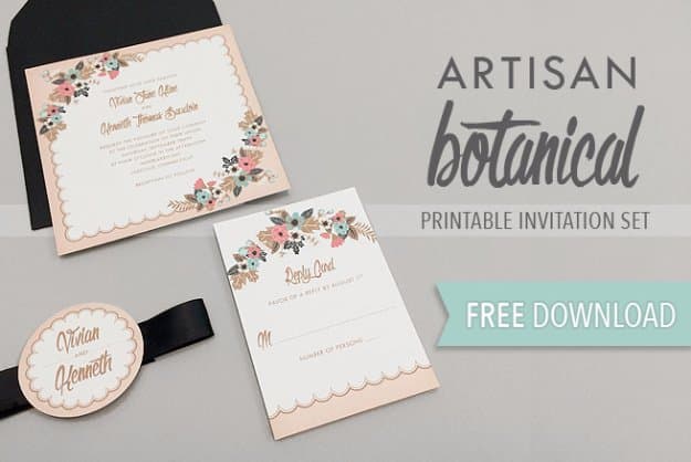 DIY Wedding Invitiations - Delicate Floral Wedding Invitation Suite - Templates, Free Printables and Wording | Tutorials for Unique, Rustic, Elegant and Vintage Homemade Invites #weddinginvitations #diyweddings