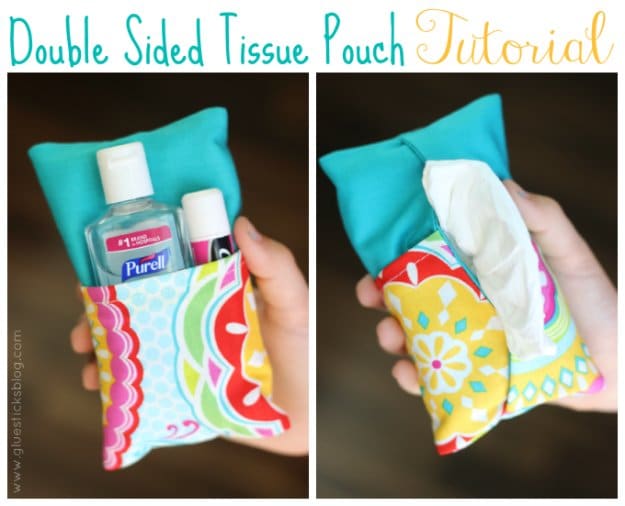 Easy Sewing Projects to Sell - Double Sided Tissue Pouch Tutorial - DIY Sewing Ideas for Your Craft Business. Make Money with these Simple Gift Ideas, Free Patterns #sewing #crafts