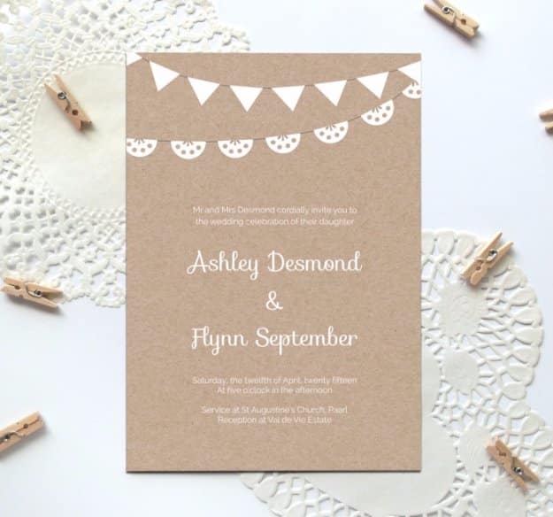 DIY Wedding Invitiations - Elegant Kraft Paper Wedding Invitation - Templates, Free Printables and Wording | Tutorials for Unique, Rustic, Elegant and Vintage Homemade Invites #weddinginvitations #diyweddings