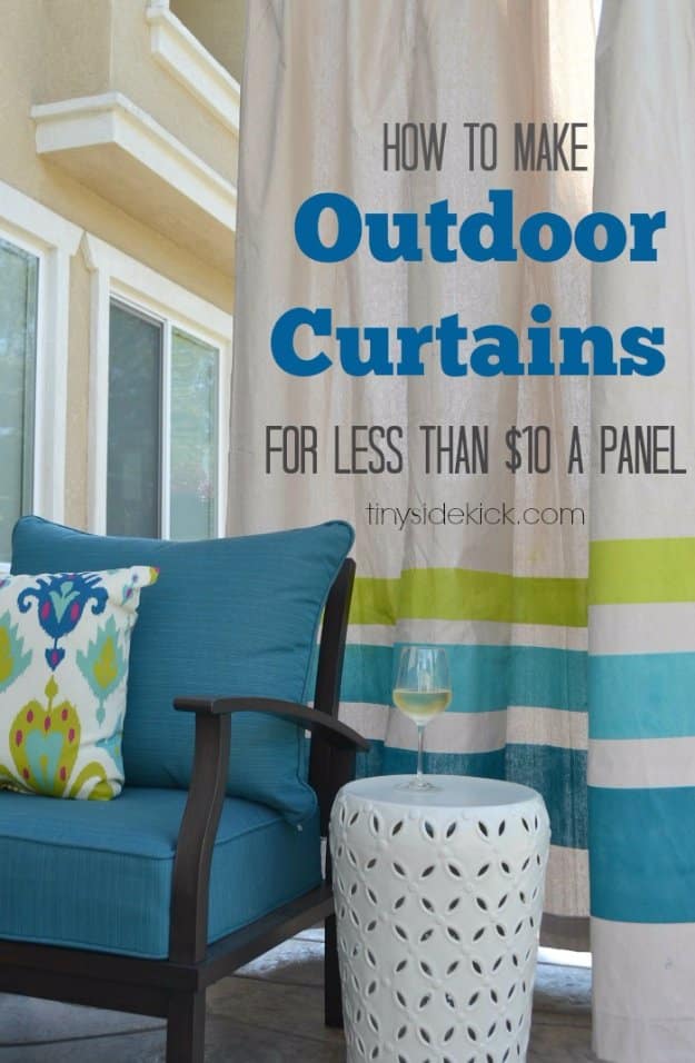 DIY Porch and Patio Ideas - How to Make Outdoor Curtains - Decor Projects and Furniture Tutorials You Can Build for the Outdoors -Swings, Bench, Cushions, Chairs, Daybeds and Pallet Signs 