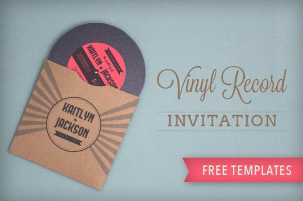 DIY Wedding Invitiations - Vinyl Record Wedding Invitation - Templates, Free Printables and Wording | Tutorials for Unique, Rustic, Elegant and Vintage Homemade Invites #weddinginvitations #diyweddings