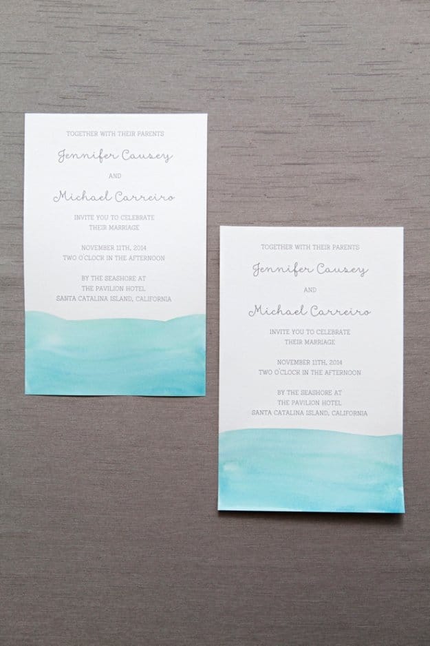 DIY Wedding Invitiations - Watercolor Wedding Invitations - Templates, Free Printables and Wording | Tutorials for Unique, Rustic, Elegant and Vintage Homemade Invites #weddinginvitations #diyweddings