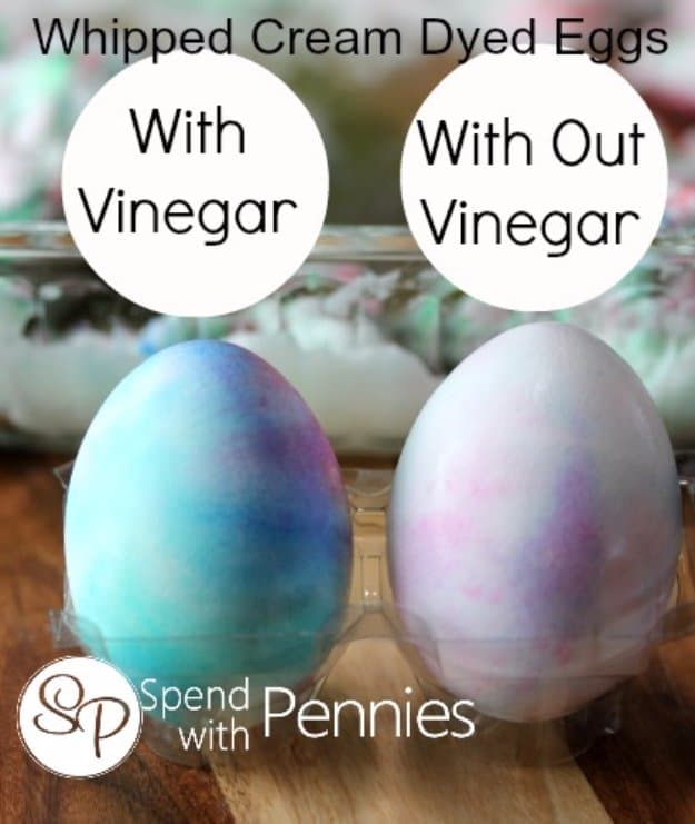 Easter Egg Decorating Ideas - Whipped Cream Dyed Eggs - Creative Egg Dye Tutorials and Tips - DIY Easter Egg Projects for Kids and Adults 