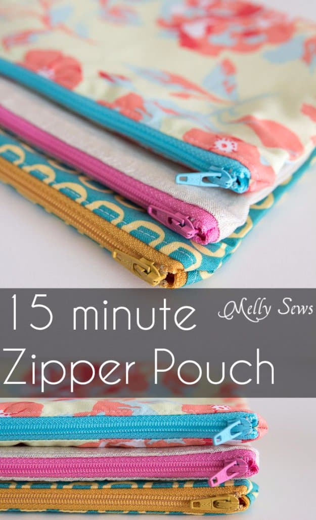 50 DIY Sewing Gift Ideas You Can Make For Just About Anyone   Zipper Pouch Tutorial 