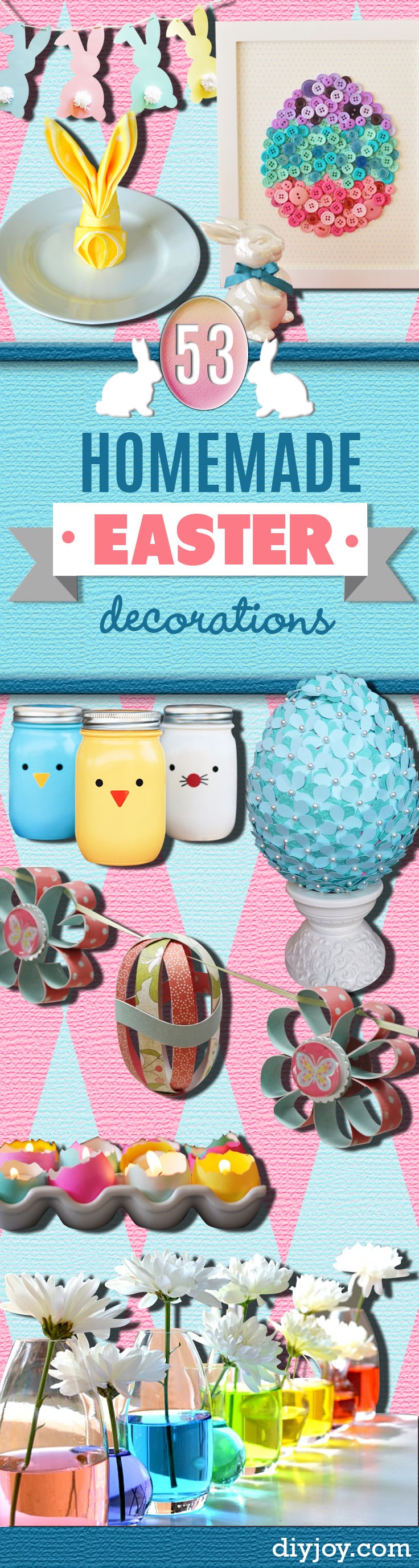 DIY Easter Decorations - Easter Decor Ideas for the Home and Table - Cute Easter Wreaths, Cheap and Easy Dollar Store Crafts for Kids. Rustic Centerpieces and Mantel Decorations