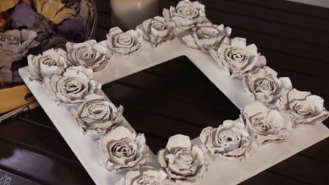 This Creative Frame Has Gorgeous DIY Roses Made From A Most Surprising (Free) Item! | DIY Joy Projects and Crafts Ideas