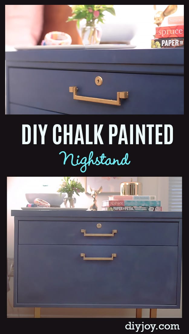 DIY Chalk Paint Furniture Ideas With Step By Step Tutorials - Chalk Painted Nightstand Makeover - How To Make Distressed Furniture for Creative Home Decor Projects on A Budget - Perfect for Vintage Kitchen, Dining Room, Bedroom, Bath 