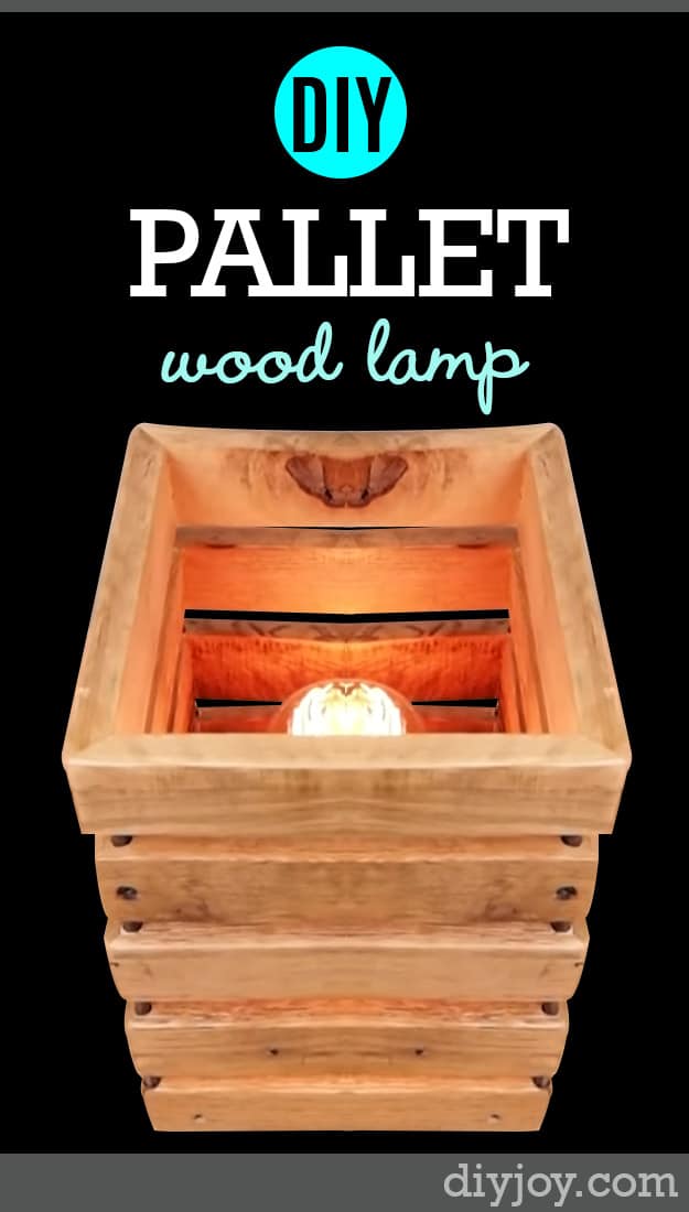 DIY Pallet Furniture Ideas - Pallet Wood Lamp - Best Do It Yourself Projects Made With Wooden Pallets - Indoor and Outdoor, Bedroom, Living Room, Patio. Coffee Table, Couch, Dining Tables, Shelves, Racks and Benches 