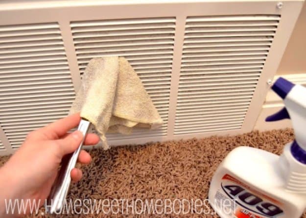 Cleaning Tips and Hacks To Keep Your Home Sparkling. Cleaning Air Vents - Clever Ways to Make DYI Cleaning Easy. Bedroom, Bathroom, Kitchen, Garage, Floors, Countertops, Tub and Shower, Til, Laundry and Clothes 