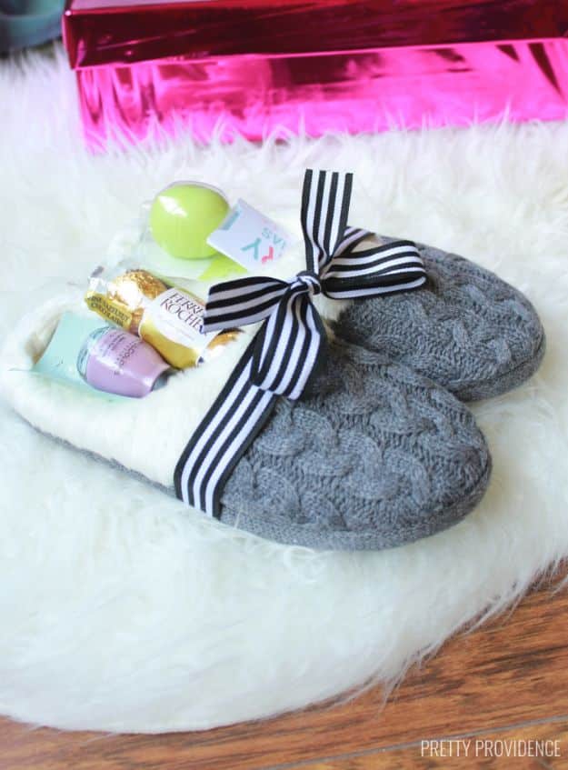 Creative DIY Mothers Day Gifts Ideas - Cozy Slippers Gift Idea - Thoughtful Homemade Gifts for Mom. Handmade Ideas from Daughter, Son, Kids, Teens or Baby - Unique, Easy, Cheap Do It Yourself Crafts To Make for Mothers Day, complete with tutorials and instructions #mothersday