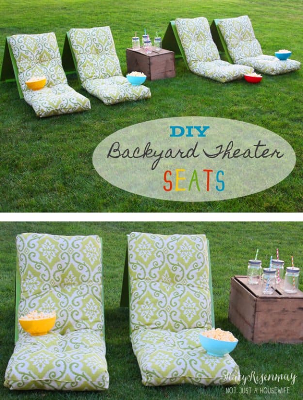 DIY Ideas to Get Your Backyard Ready for Summer - DIY Backyard Theater Seats - Cool Ideas for the Yard This Summer. Furniture, Games and Fun Outdoor Decor both Adults and Kids Will Enjoy