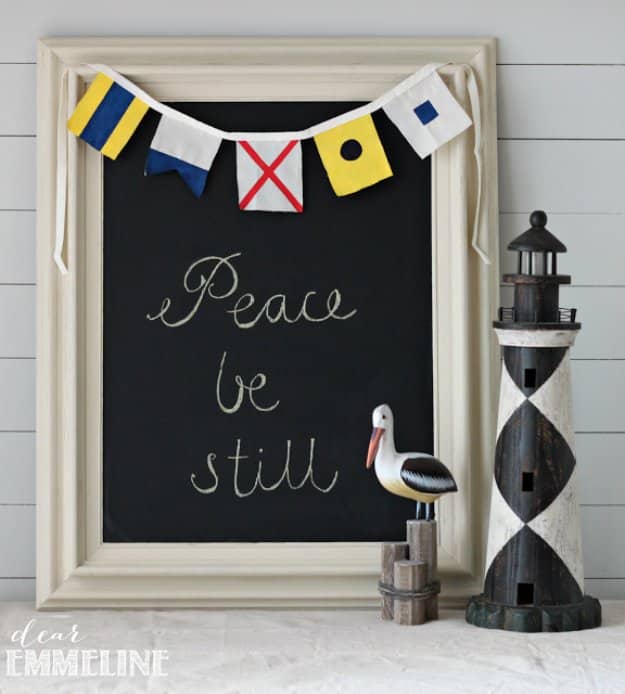 DIY Home Decor Projects for Summer - DIY Maritime Flag Bunting - Creative Summery Ideas for Table, Kitchen, Wall Art and Indoor Decor for Summer