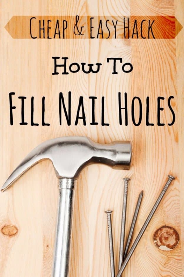 Home Improvement Hacks. - Fill Nail Holes - Remodeling Ideas and DIY Home Improvement Made Easy With the Clever, Easy Renovation Ideas. Kitchen, Bathroom, Garage. Walls, Floors, Baseboards,Tile, Ceilings, Wood and Trim #diy #homeimprovement