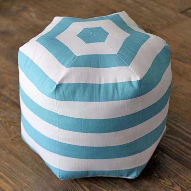 Fabulous DIY Poufs and Ottomans - Hexagon Floor Pouf - Step by Step Tutorials and Easy Patterns for Cool Home Decor. Crochet, No Sew, Leather, Moroccan Boho, Knit and Fun Fur Projects and Chair Ideas #diy #diyfurniture #sewing 