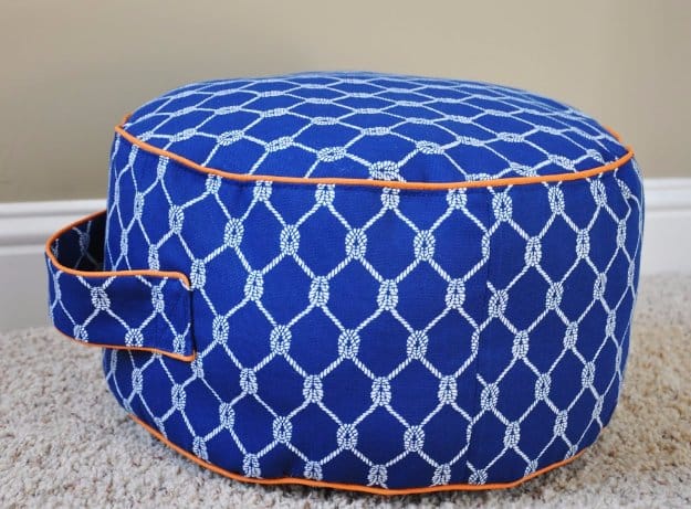 Fabulous DIY Poufs and Ottomans - Land of Nod inspired Floor Cushion - Step by Step Tutorials and Easy Patterns for Cool Home Decor. Crochet, No Sew, Leather, Moroccan Boho, Knit and Fun Fur Projects and Chair Ideas #diy #diyfurniture #sewing 