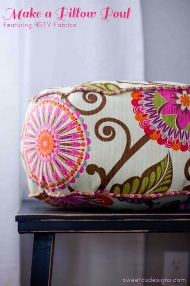 Fabulous DIY Poufs and Ottomans - Make a Pillow Pouf - Step by Step Tutorials and Easy Patterns for Cool Home Decor. Crochet, No Sew, Leather, Moroccan Boho, Knit and Fun Fur Projects and Chair Ideas #diy #diyfurniture #sewing 