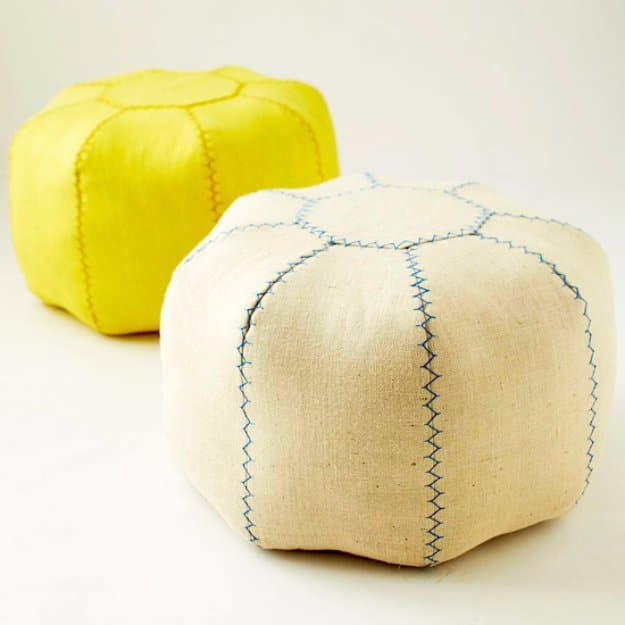 DIY sofa puffy,how to make pouf 