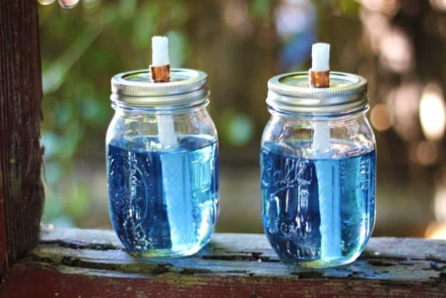 Mason Jar Ideas for Summer - Mason Jar Citronella Torches - Mason Jar Crafts, Decor and Gifts, Centerpieces and DIY Projects With Jars That Are Perfect For Summertime - Fun and Easy Lights, Cool Vases, Creative 4th of July Ideas