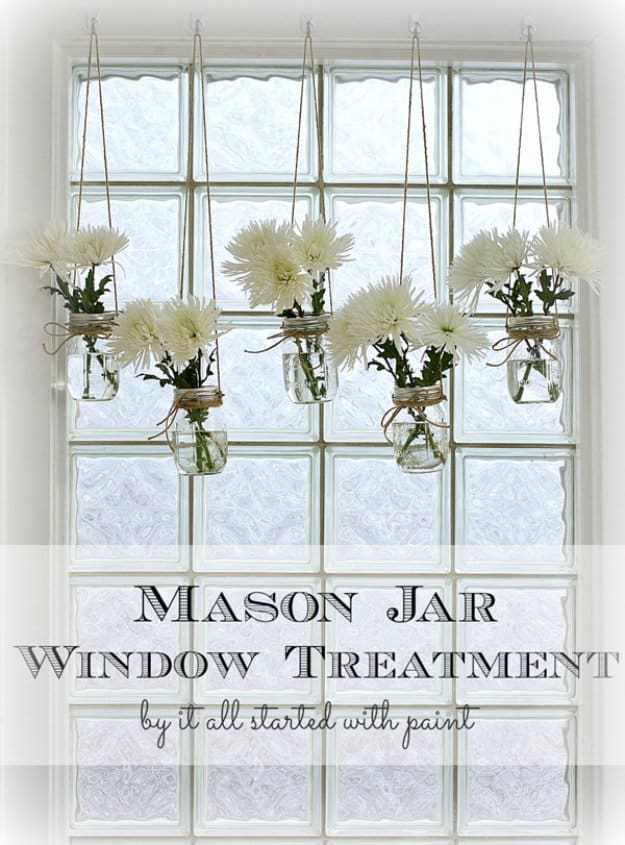 Mason Jar Ideas for Summer - Mason Jar Window Treatment - Mason Jar Crafts, Decor and Gifts, Centerpieces and DIY Projects With Jars That Are Perfect For Summertime - Fun and Easy Lights, Cool Vases, Creative 4th of July Ideas