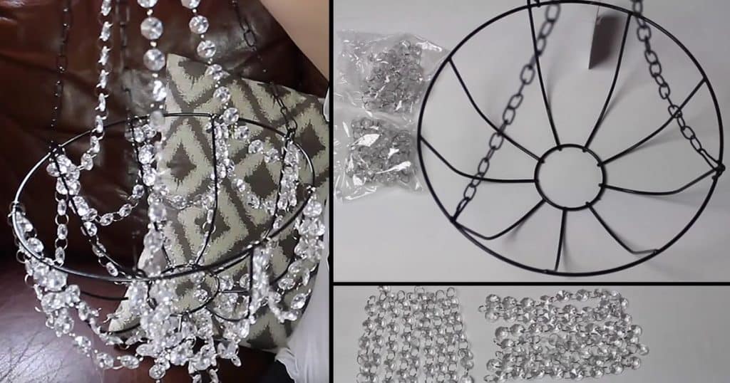 DIY Dollar Store Crafts - Cheap Home Decor Ideas - Beaded Chandelier Tutorial