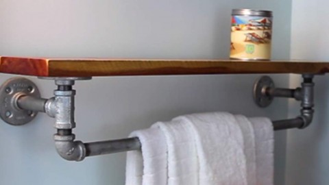 Rustic pipe towel online bar