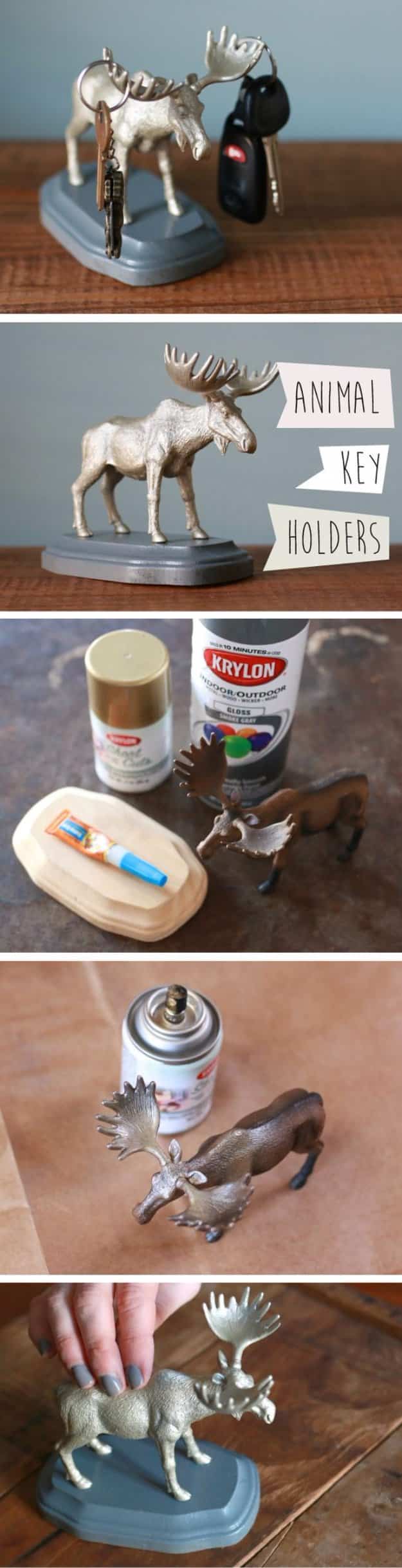 Easy Crafts To Make and Sell - Animal Key Holders - Cool Homemade Craft Projects You Can Sell On Etsy, at Craft Fairs, Online and in Stores. Quick and Cheap DIY Ideas that Adults and Even Teens #craftstosell #diyideas #crafts