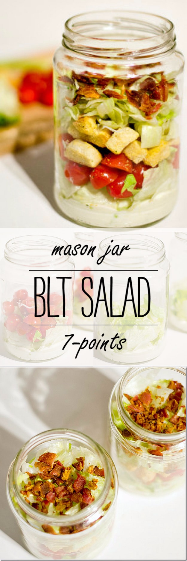 Best Recipes in A Jar - BLT Salad In A Jar - DIY Mason Jar Gifts, Cookie Recipes and Desserts, Canning Ideas, Overnight Oatmeal, How To Make Mason Jar Salad, Healthy Recipes and Printable Labels 