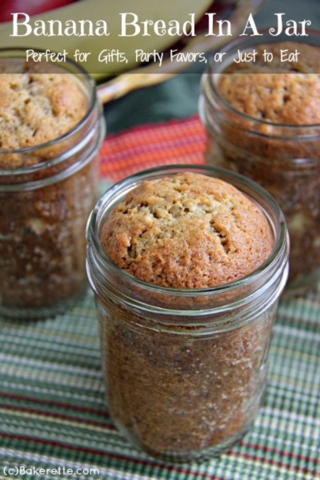 Best Recipes in A Jar - Banana Bread In A Jar - DIY Mason Jar Gifts, Cookie Recipes and Desserts, Canning Ideas, Overnight Oatmeal, How To Make Mason Jar Salad, Healthy Recipes and Printable Labels 