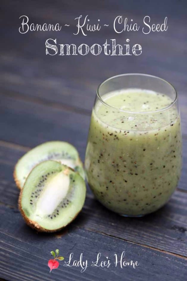 DIY Detox Recipes, Ideas and Tips - Banana Kiwi Chia Seed Smoothie - How to Detox Your Body, Brain and Skin for Health and Weight Loss. Detox Drinks, Waters, Teas, Wraps, Soup, Masks and Skincare Products You Can Make At Home 