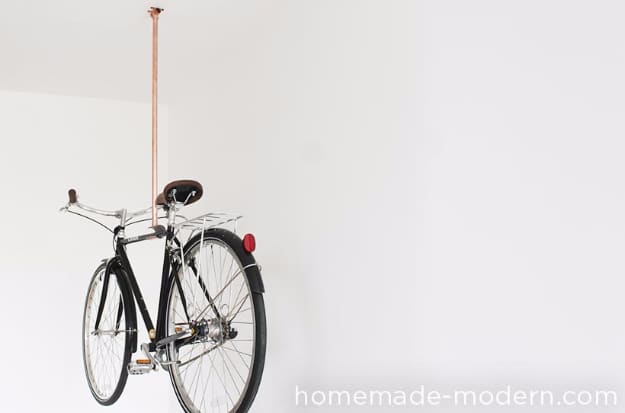 DIY Projects Your Garage Needs -Copper Bike Rack - Do It Yourself Garage Makeover Ideas Include Storage, Organization, Shelves, and Project Plans for Cool New Garage Decor #diy #garage #homeimprovement