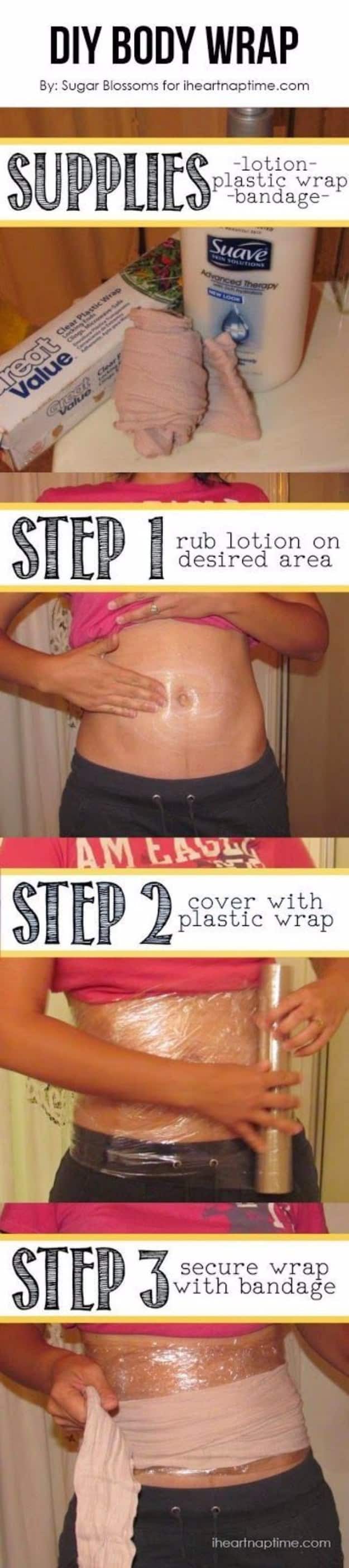 DIY Detox Recipes, Ideas and Tips - DIY Body Wrap - How to Detox Your Body, Brain and Skin for Health and Weight Loss. Detox Drinks, Waters, Teas, Wraps, Soup, Masks and Skincare Products You Can Make At Home 