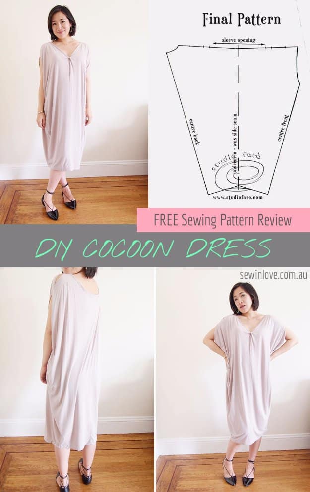 DIY Sewing Projects for Women - DIY Cocoon Dress - How to Sew Dresses, Blouses, Pants, Tops and Fashion. Step by Step Tutorials and Instructions #sewing #fashion