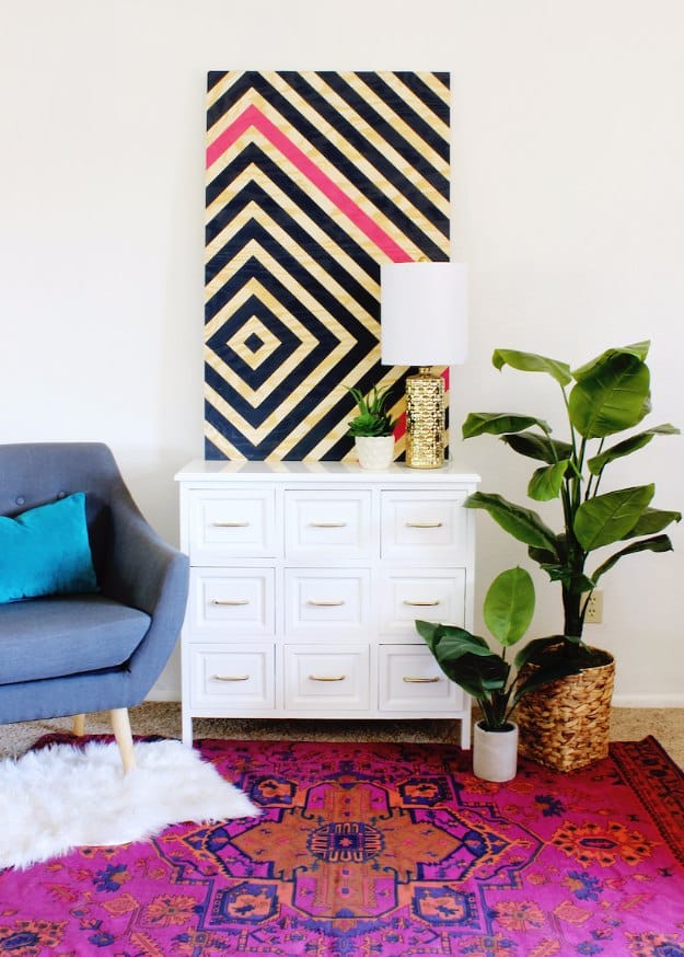 DIY Diamond Ripple Wall Art