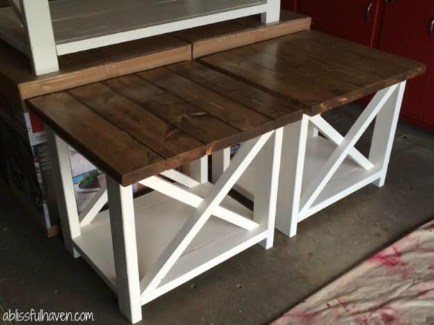 DIY End Tables with Step by Step Tutorials - DIY Farmhouse End Tables - Cheap and Easy End Table Projects and Plans - Wood, Storage, Pallet, Crate, Modern and Rustic. Bedroom and Living Room Decor Ideas #endtables #diydecor #diy