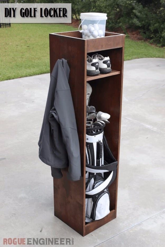 DIY Projects Your Garage Needs -DIY Golf Locker - Do It Yourself Garage Makeover Ideas Include Storage, Organization, Shelves, and Project Plans for Cool New Garage Decor #diy #garage #homeimprovement