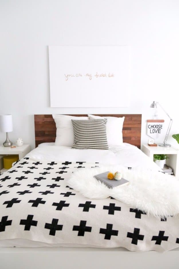 DIY Headboard Ideas - DIY Ikea Hack Stikwood Headboard - Easy and Cheap Do It Yourself Headboards - Upholstered, Wooden, Fabric Tufted, Rustic Pallet, Projects With Lights, Storage and More Step by Step Tutorials #diy #bedroom #furniture