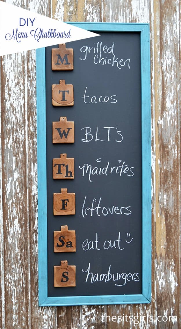 DIY Kitchen Decorating Project Ideas - DIY Menu Board - Creative Furniture Projects, Accessories, Countertop Ideas, Wall Art, Storage, Utensils, Towels and Rustic Furnishings