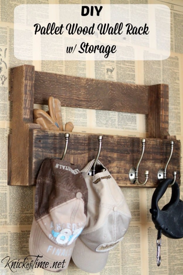 DIY Projects Your Garage Needs -DIY Pallet Wood Rack With Storage - Do It Yourself Garage Makeover Ideas Include Storage, Organization, Shelves, and Project Plans for Cool New Garage Decor #diy #garage #homeimprovement