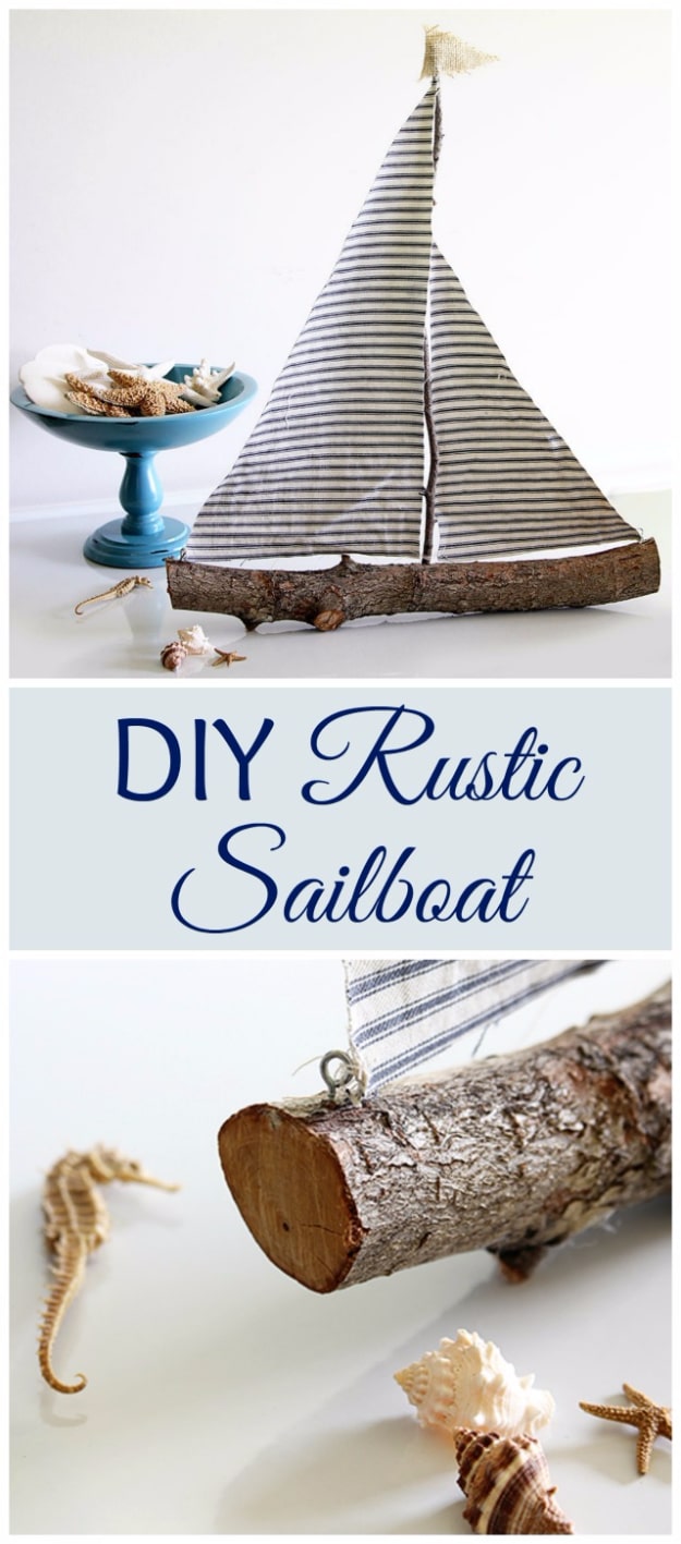 DIY Farmhouse Style Decor Ideas - DIY Rustic Sail Boat - Rustic Ideas for Furniture, Paint Colors, Farm House Decoration for Living Room, Kitchen and Bedroom #diy