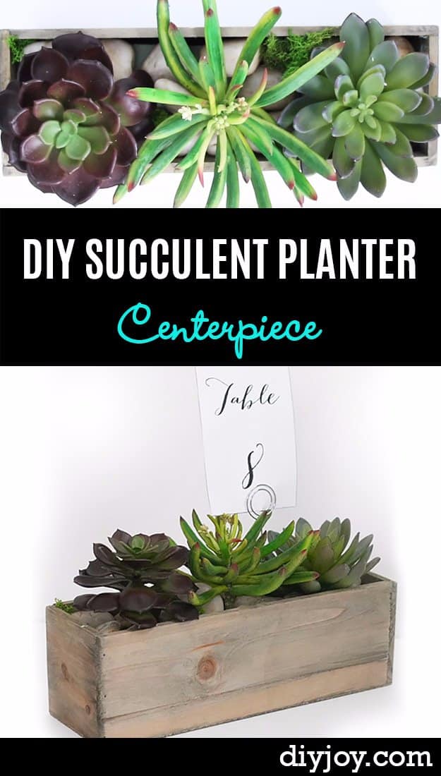 DIY Kitchen Decor Ideas - DIY Succulent Planter Centerpiece - Creative Furniture Projects, Accessories, Countertop Ideas, Wall Art, Storage, Utensils, Towels and Rustic Furnishings #diyideas #kitchenideass