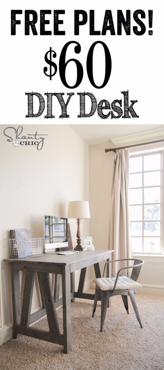 DIY Home Office Decor Ideas - DIY Truss Desk - Do It Yourself Desks, Tables, Wall Art, Chairs, Rugs, Seating and Desk Accessories for Your Home Office #office #diydecor #diy