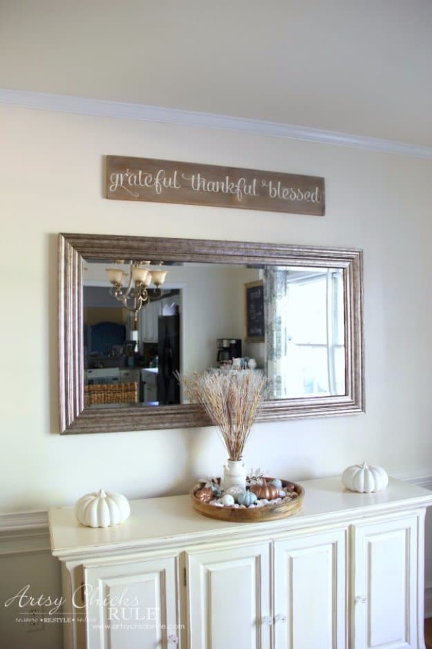 DIY Dining Room Decor Ideas - DIY Weathered Gratitude Sign - Cool DIY Projects for Table, Chairs, Decorations, Wall Art, Bench Plans, Storage, Buffet, Hutch and Lighting Tutorials 